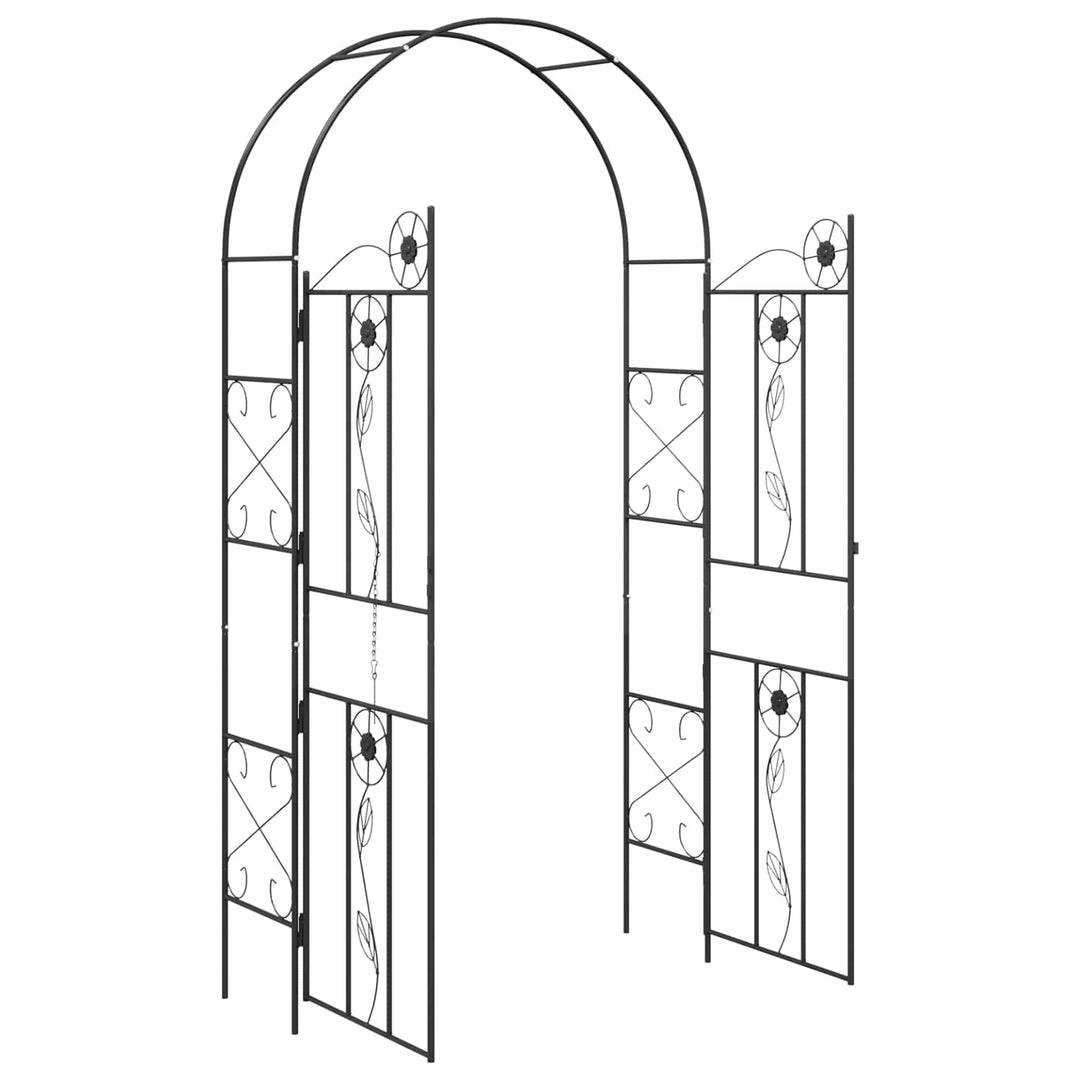Havebue Ensfarvet Sort 115 x 37 x 226 cm