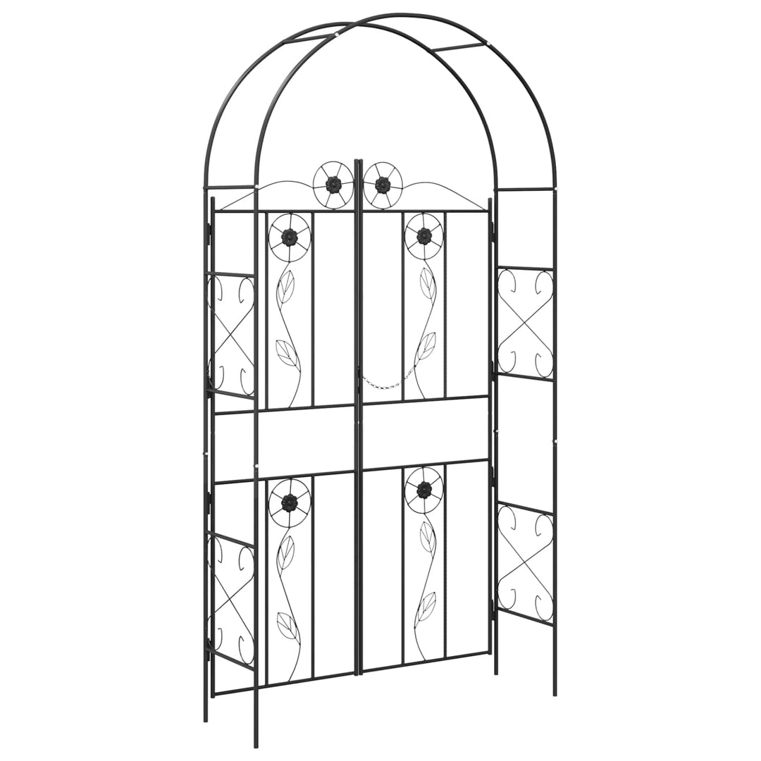 Havebue Ensfarvet Sort 115 x 37 x 226 cm