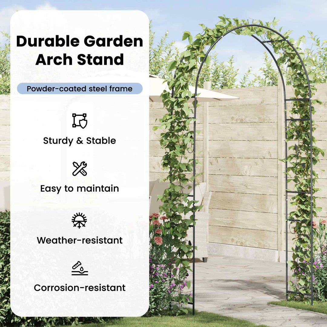 Havebue Blomstret Sort 115 x 37 x 231 cm