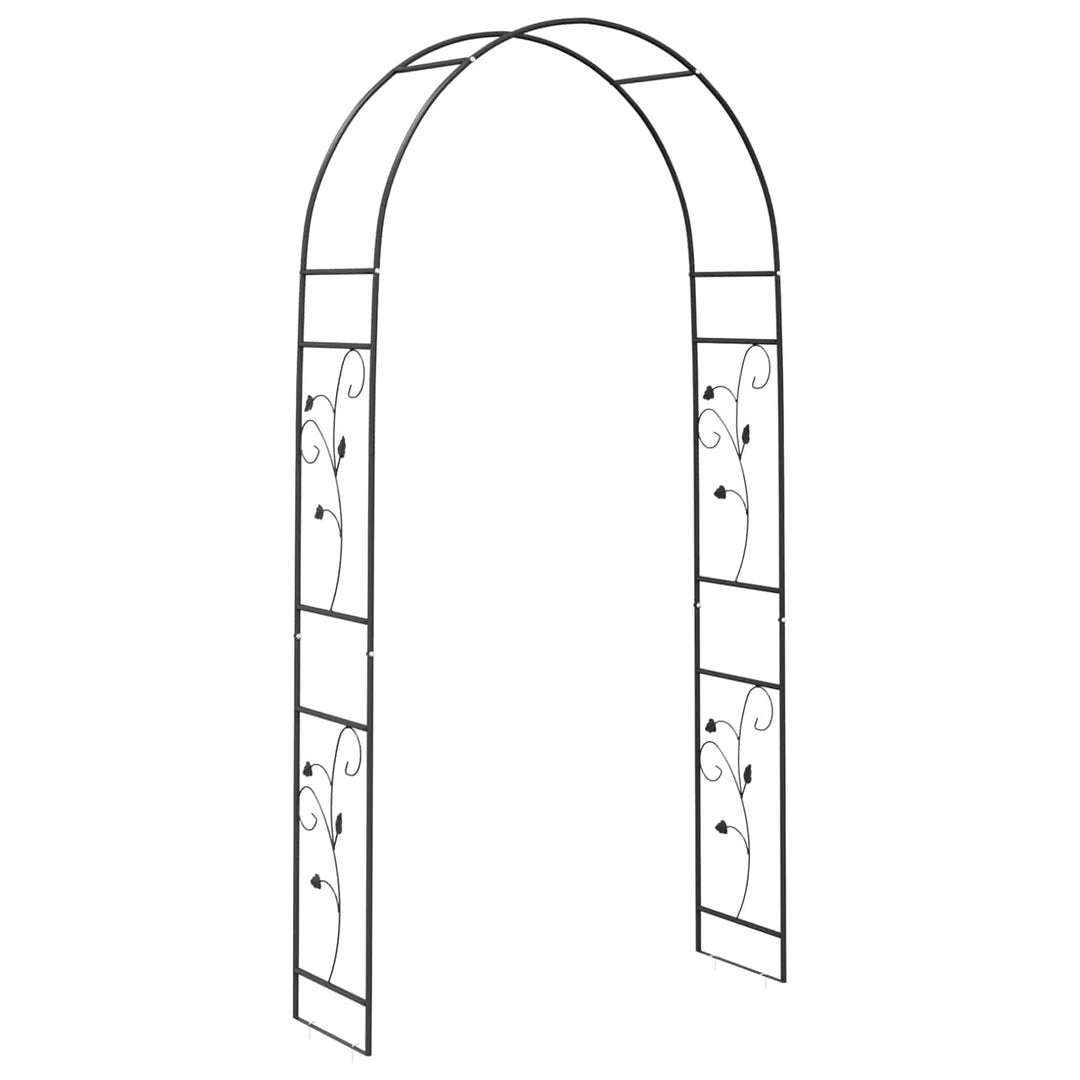 Havebue Blomstret Sort 115 x 37 x 231 cm