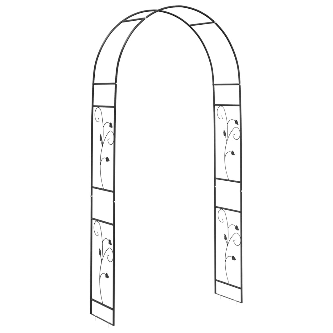 Havebue Blomstret Sort 115 x 37 x 231 cm