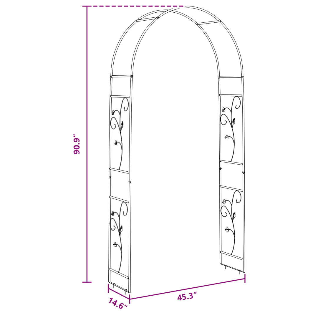 Havebue Blomstret Sort 115 x 37 x 231 cm