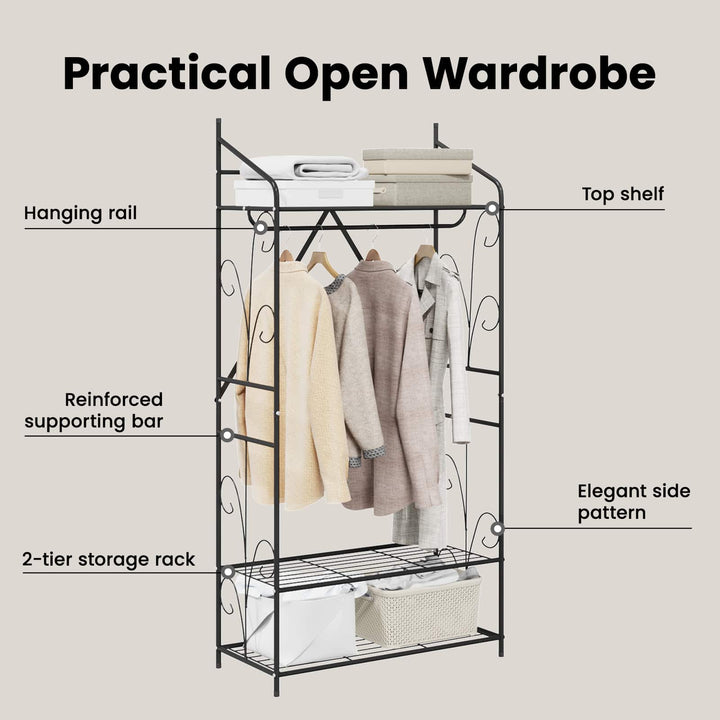 Åben Garderobe Ensfarvet 78 x 36 x 158 cm