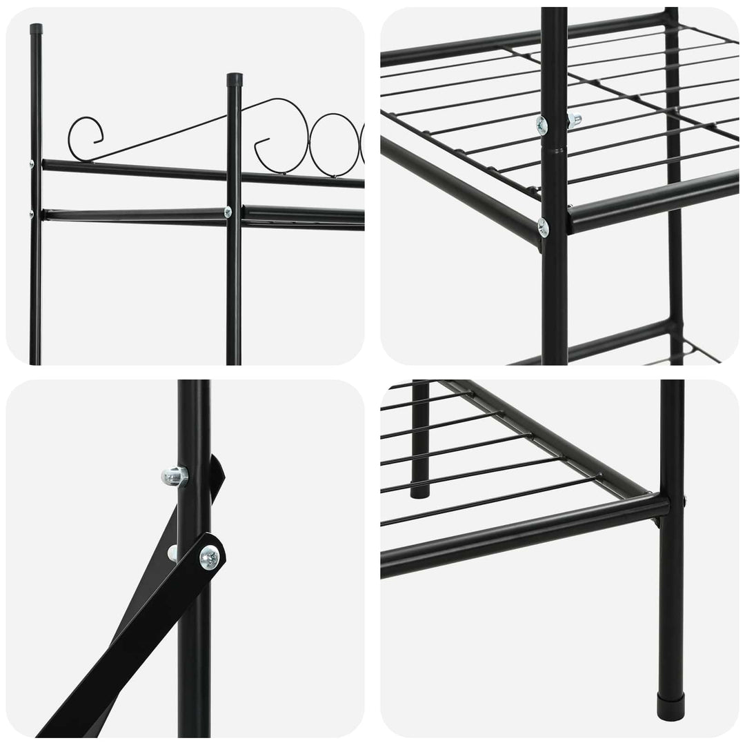 Åben Garderobe med hylde Sort 104,5 x 45 x 172 cm Stål