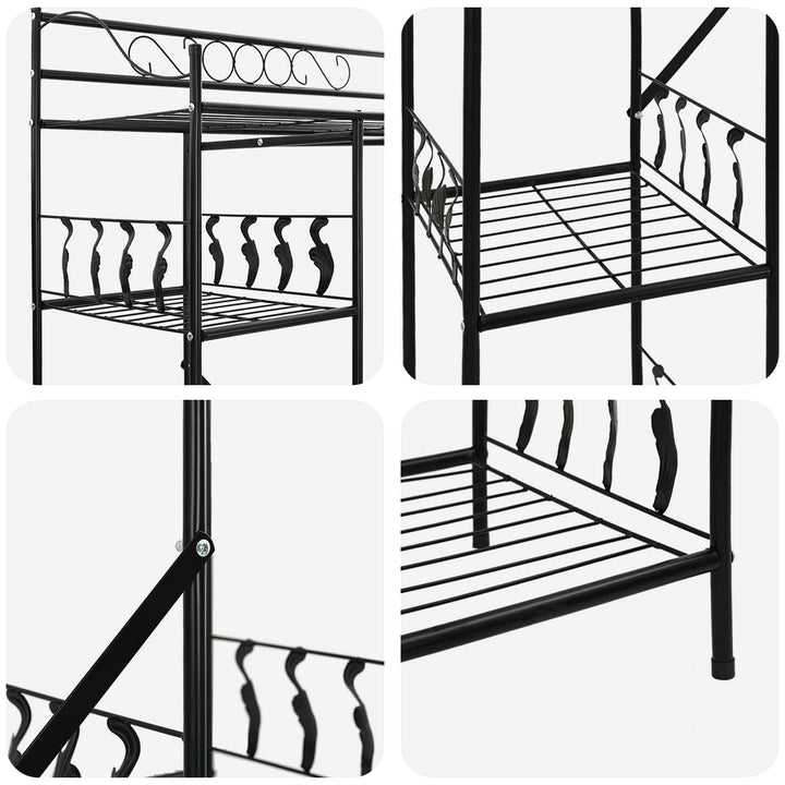 Åben Garderobe med hylde Sort 101 x 43 x 188 cm Stål