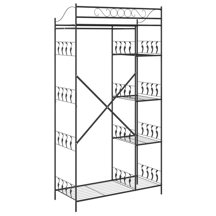 Åben Garderobe med hylde Sort 101 x 43 x 188 cm Stål