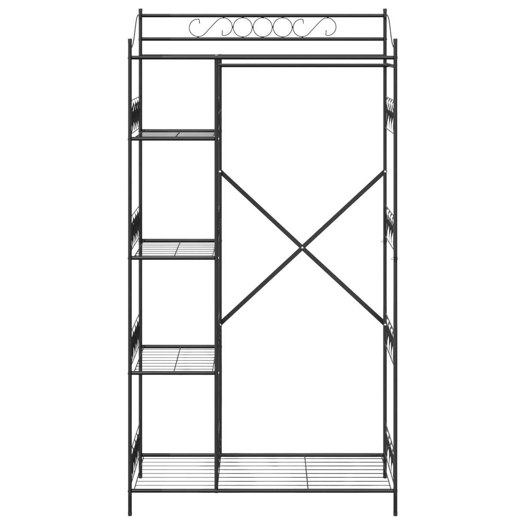 Åben Garderobe med hylde Sort 101 x 43 x 188 cm Stål
