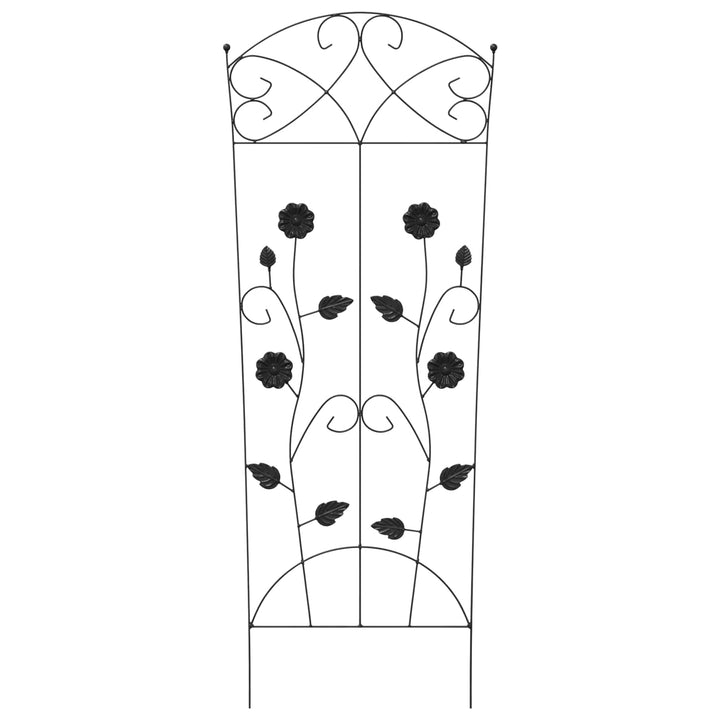 Havehegn 3 pcs Sort 110,5 x 42,5 cm Stål