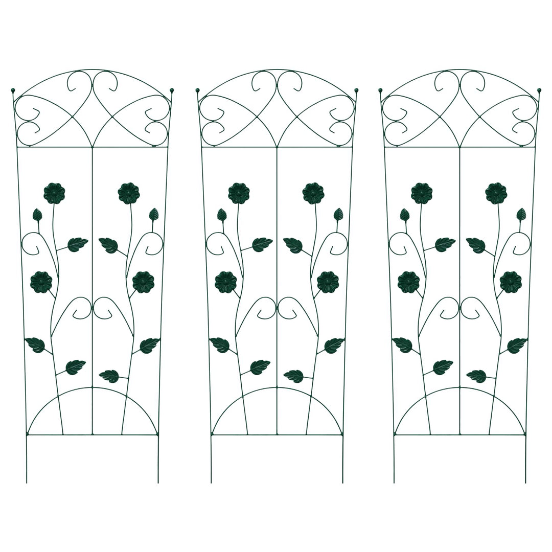 Havehegn 3 pcs Grøn 110,5 x 42,5 cm Stål