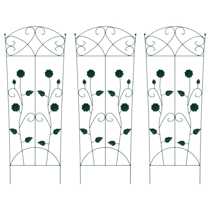 Havehegn 3 pcs Grøn 110,5 x 42,5 cm Stål