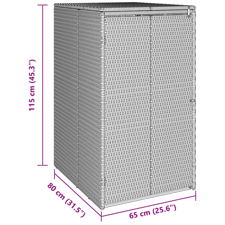 Affaldsbin boks Sort 65 x 80 x 115 cm Polyethylen