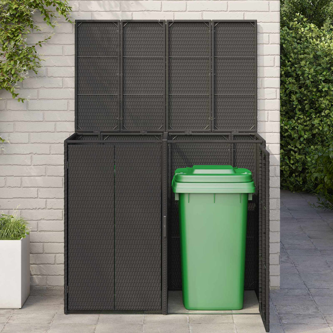 Affaldsbin boks 2 pcs Sort 130 x 80 x 115 cm Polyethylen