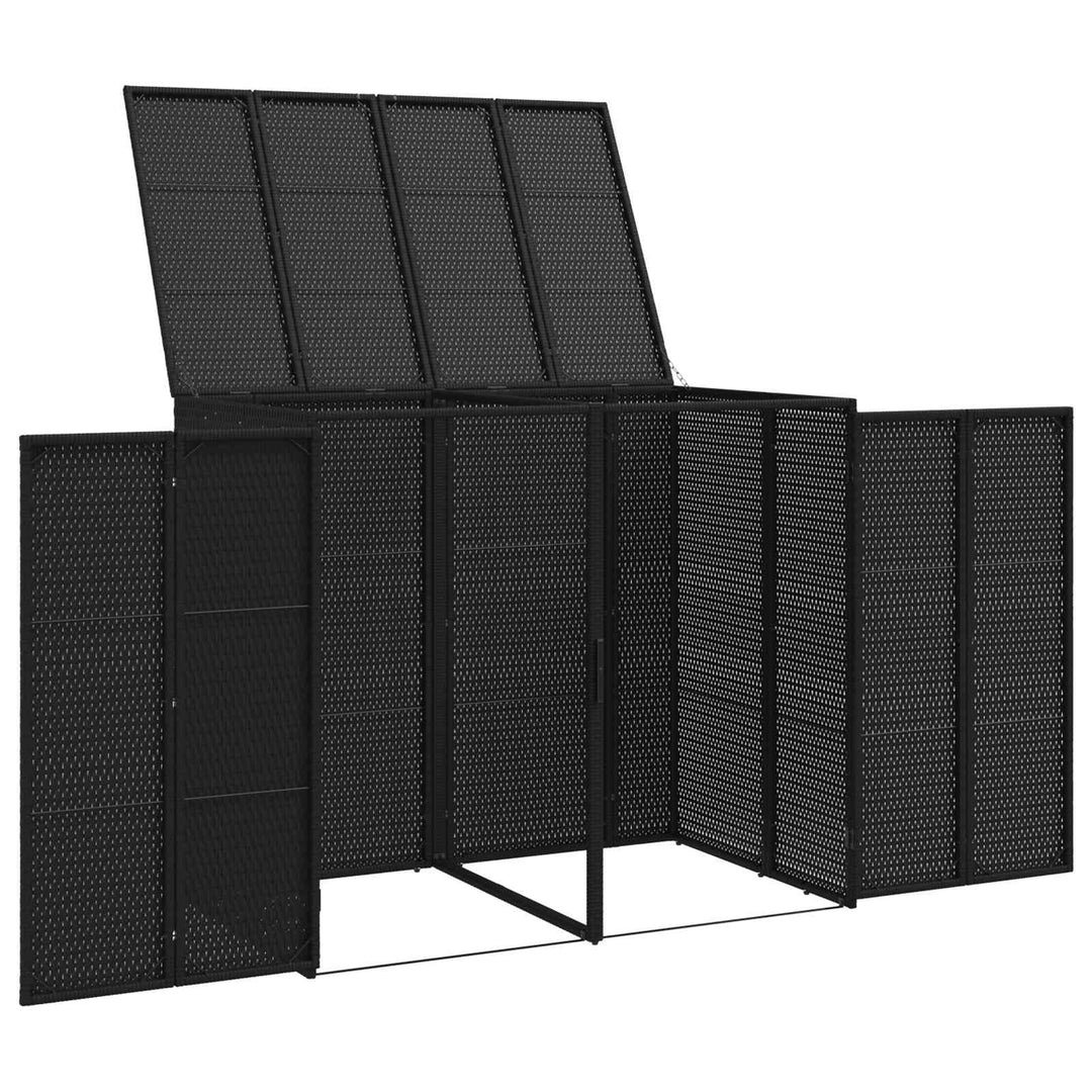 Affaldsbin boks 2 pcs Sort 130 x 80 x 115 cm Polyethylen