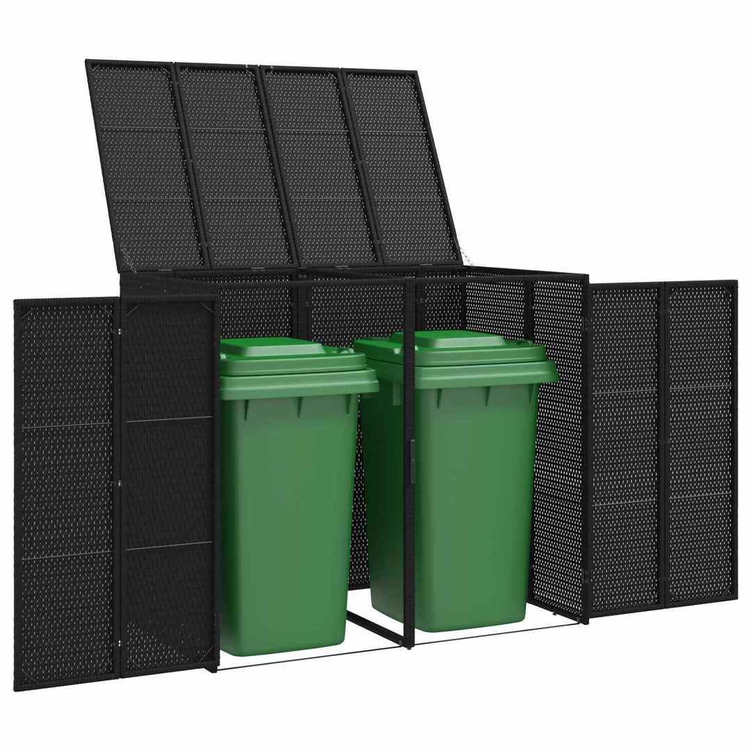 Affaldsbin boks 2 pcs Sort 130 x 80 x 115 cm Polyethylen