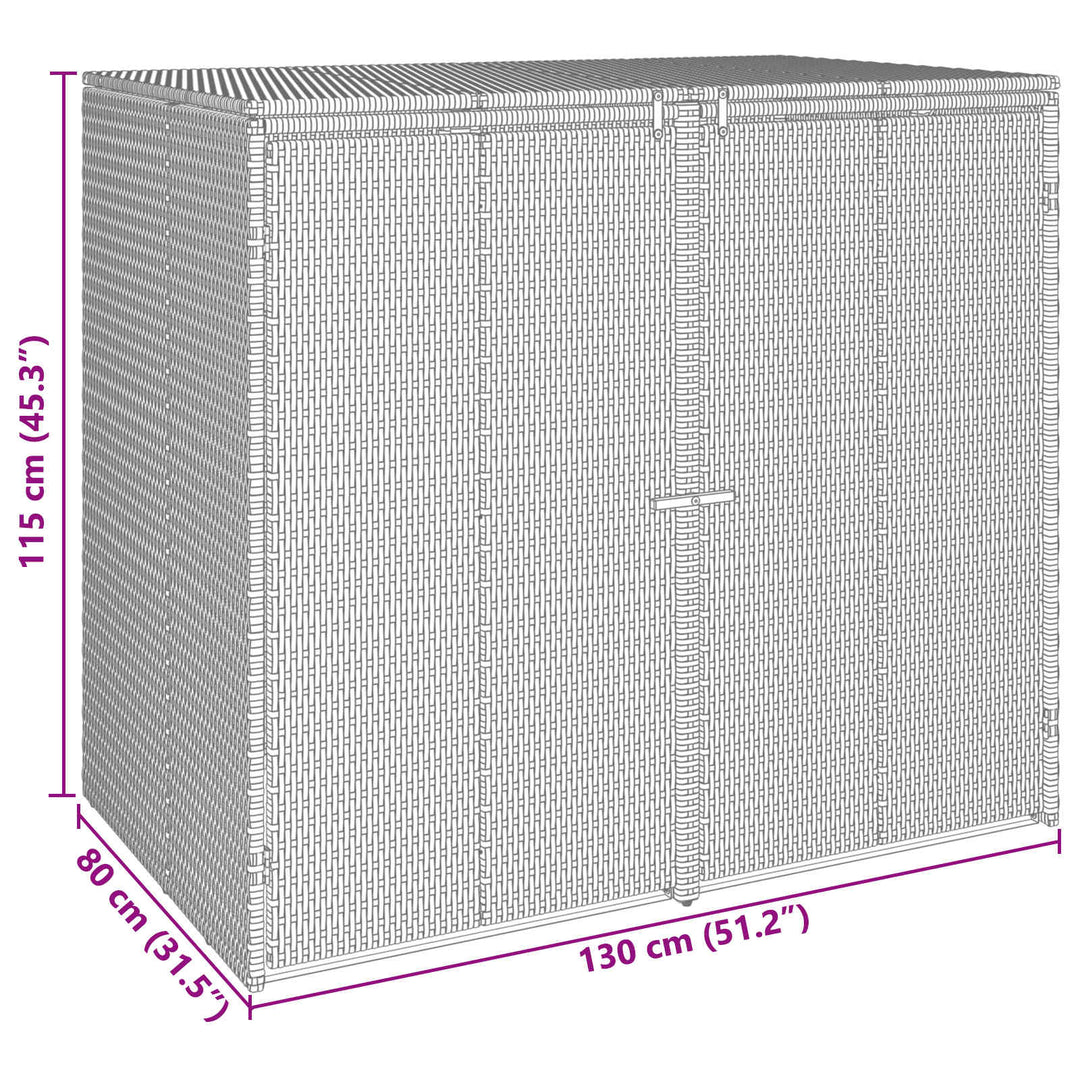 Affaldsbin boks 2 pcs Sort 130 x 80 x 115 cm Polyethylen
