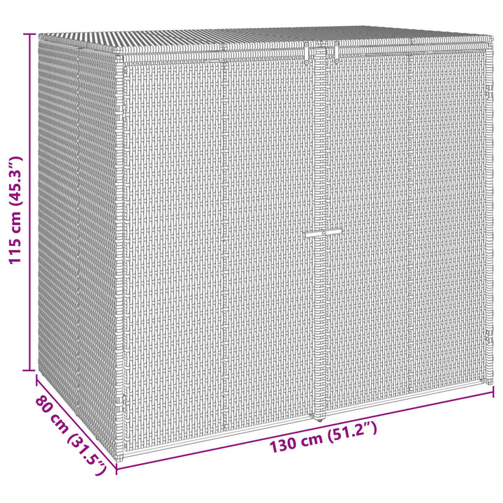 Affaldsbin boks 2 pcs Sort 130 x 80 x 115 cm Polyethylen