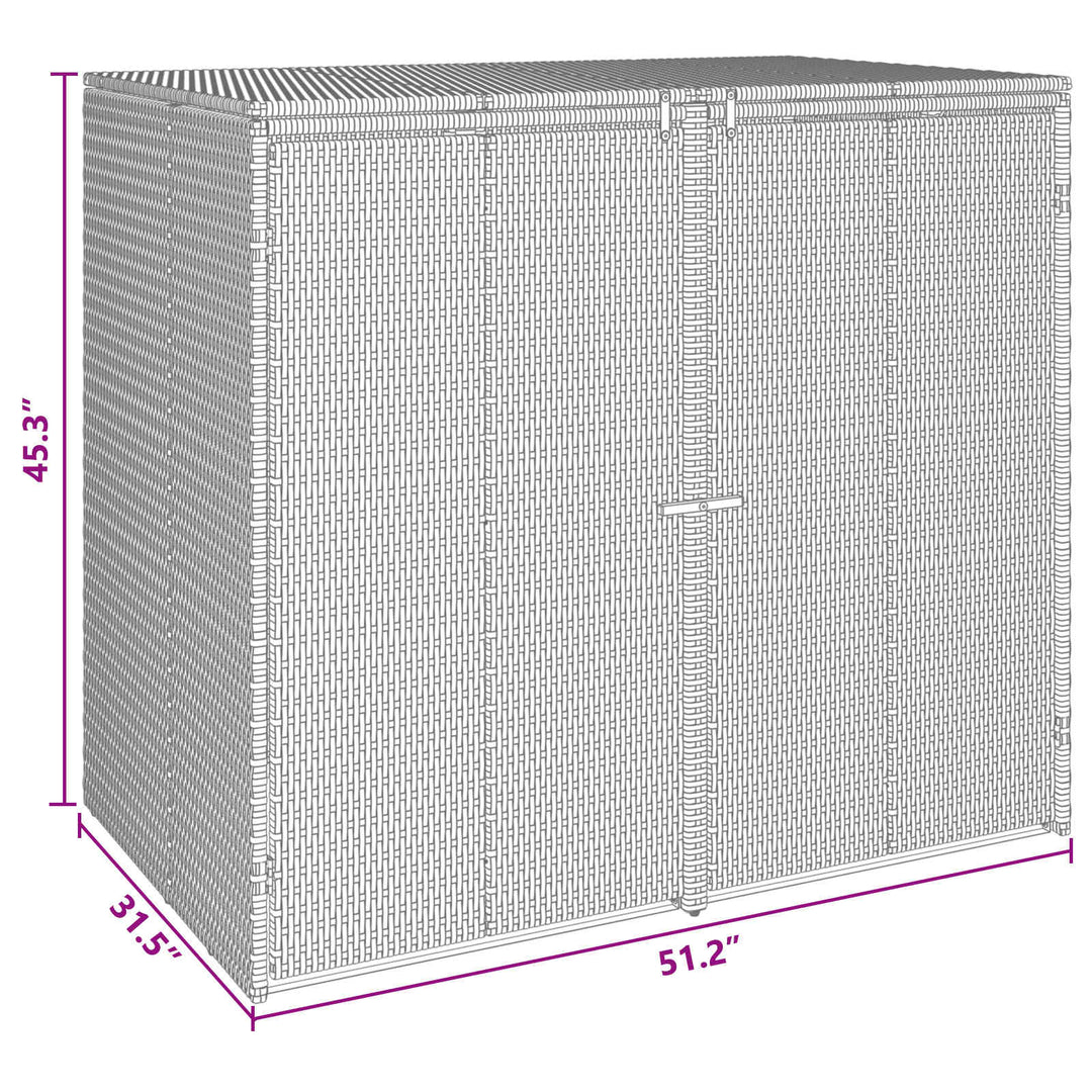 Affaldsbin boks 2 pcs Sort 130 x 80 x 115 cm Polyethylen