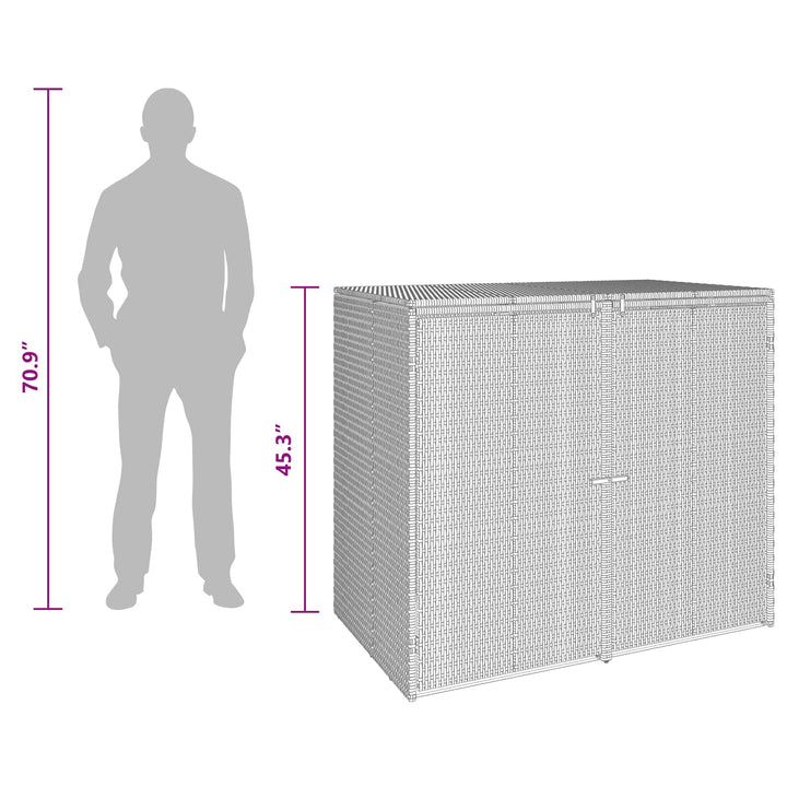 Affaldsbin boks 2 pcs Sort 130 x 80 x 115 cm Polyethylen
