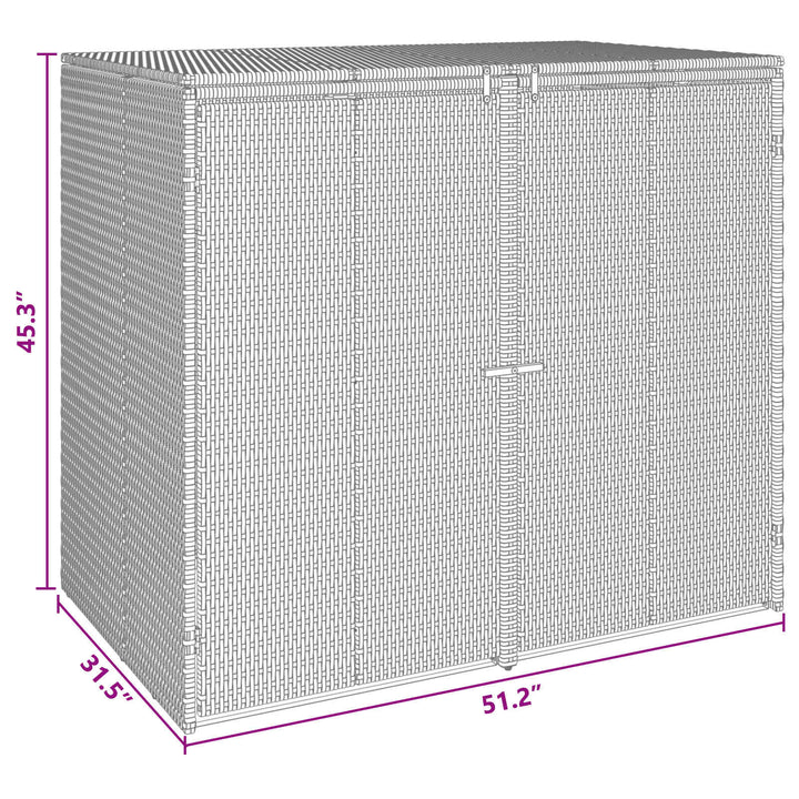 Affaldsbin boks 2 pcs Grå 130 x 80 x 115 cm Polyethylen