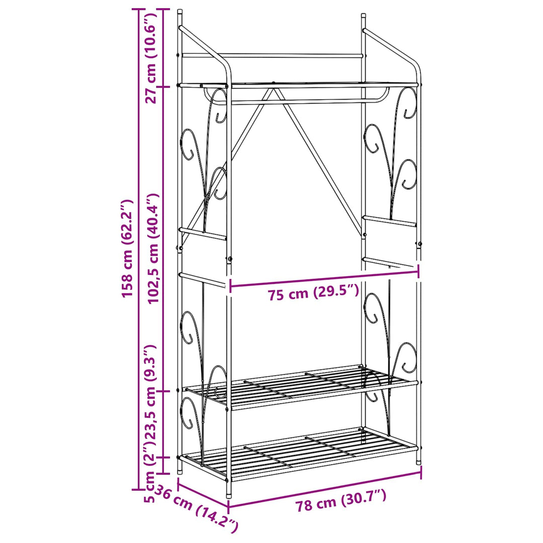 Åben Garderobe 2 stk. 78 x 36 x 158 cm