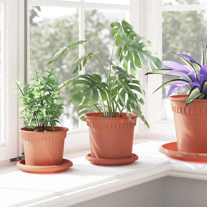 Plantepotter 24 pcs Mursten Rød Ø 15 x 12 cm Plastik