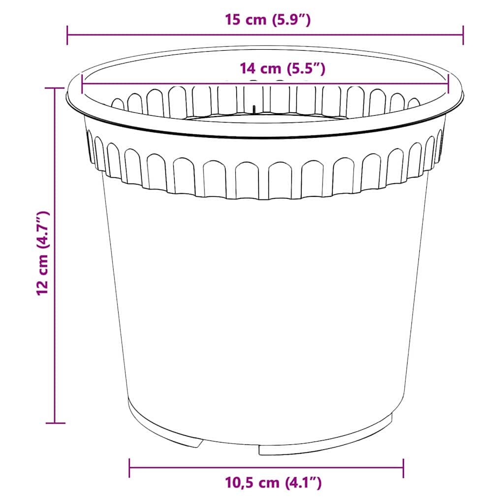 Plantepotter 24 pcs Mursten Rød Ø 15 x 12 cm Plastik