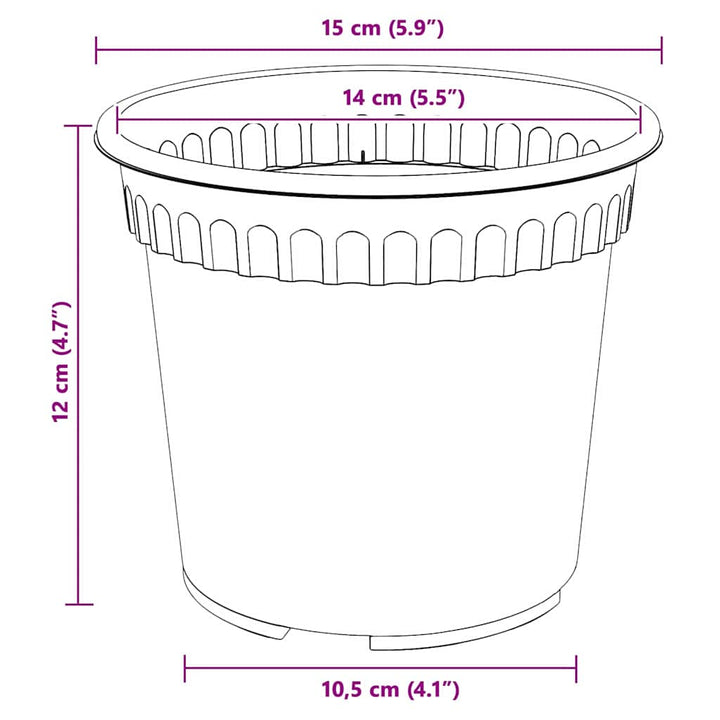 Plantepotter 24 pcs Mursten Rød Ø 15 x 12 cm Plastik