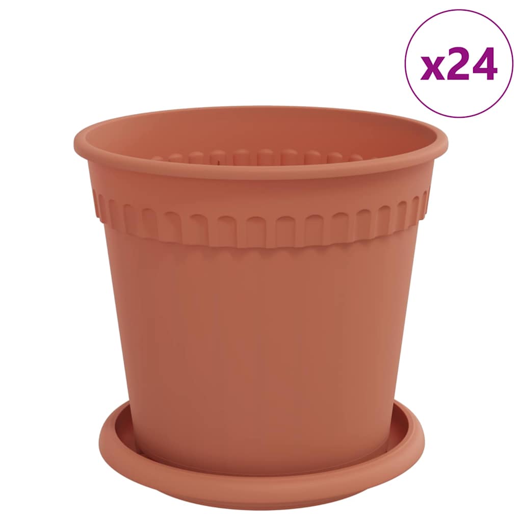 Plantepotter 24 pcs Mursten Rød Ø 17 x 14 cm Plastik