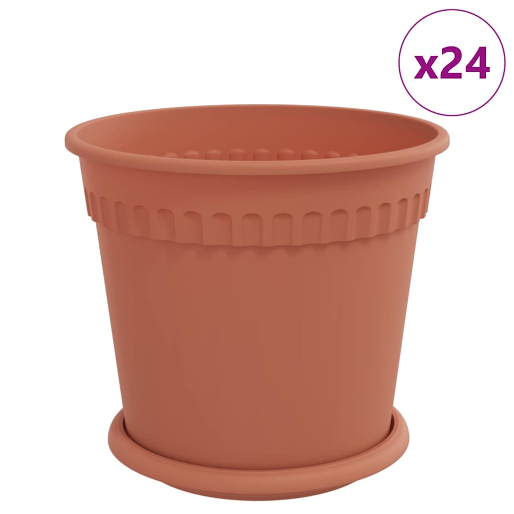 Plantepotter 24 pcs Mursten Rød Ø 19 x 16 cm Plastik