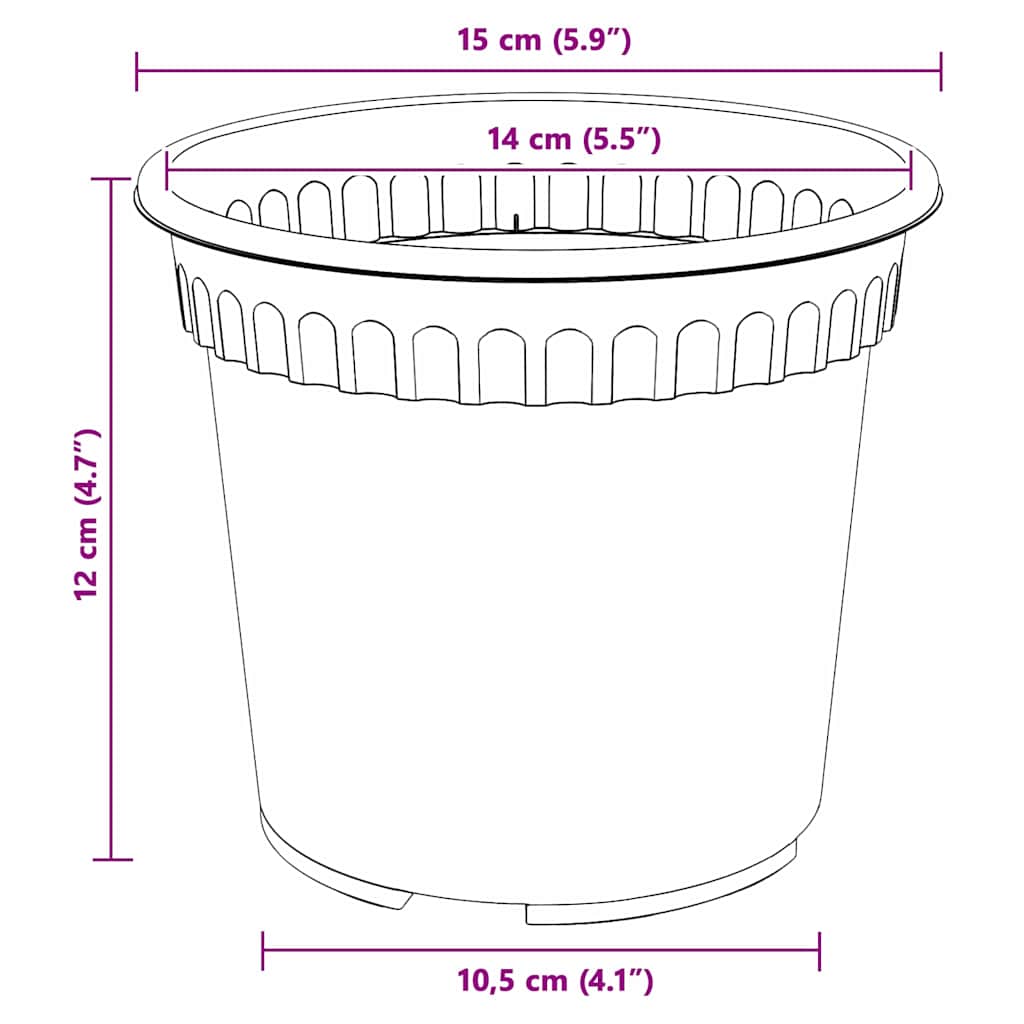 Plantepotter 24 pcs Sort Ø 15 x 12 cm Plastik