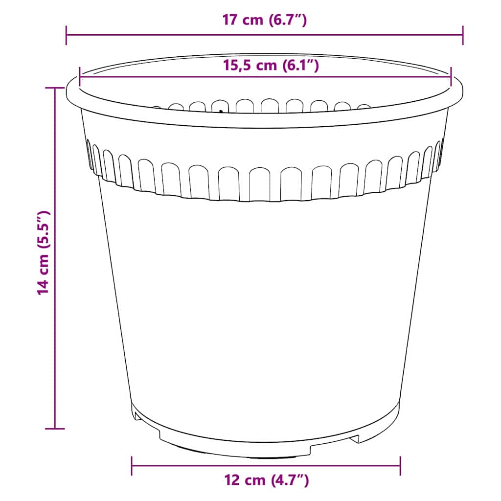 Plantepotter 24 pcs Sort Ø 17 x 14 cm Plastik