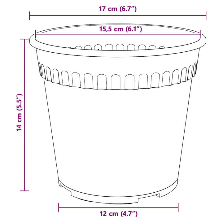 Plantepotter 24 pcs Sort Ø 17 x 14 cm Plastik