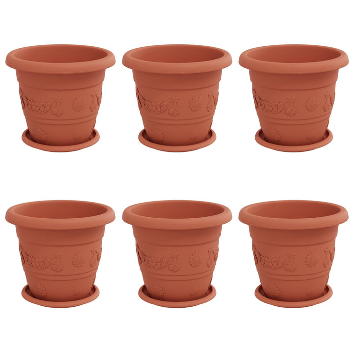 Plantepotter 6 pcs Mursten Rød Ø 26 x 21.5 cm Plastik