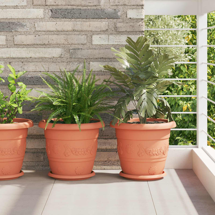 Plantepotter 6 pcs Mursten Rød Ø 30 x 25 cm Plastik