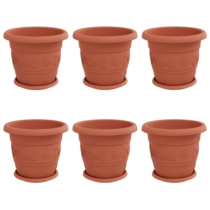 Plantepotter 6 pcs Mursten Rød Ø 30 x 25 cm Plastik