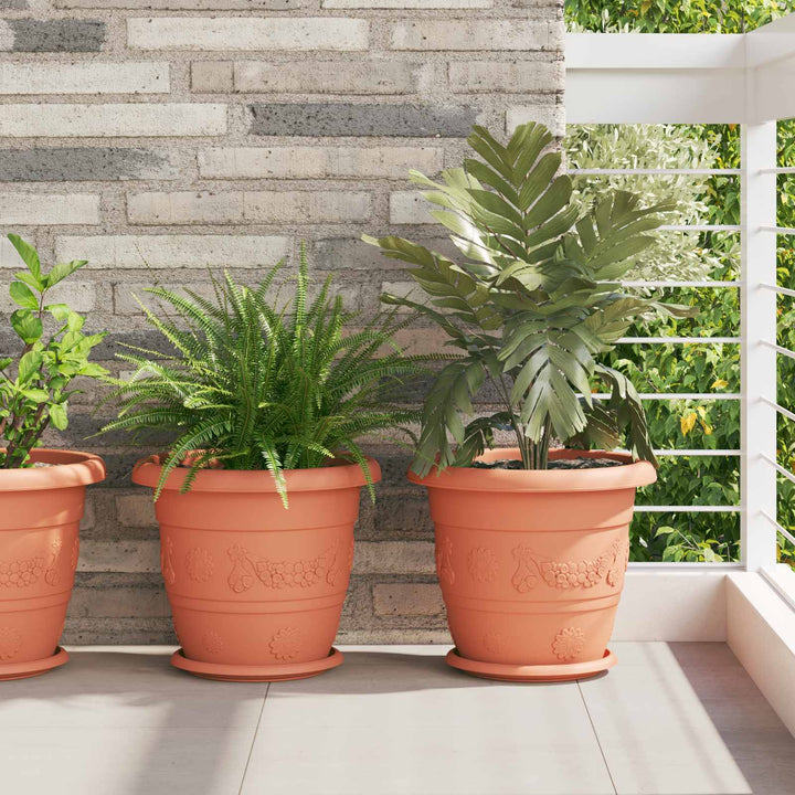 Plantepotter 6 pcs Mursten Rød Ø 34 x 28 cm Plastik