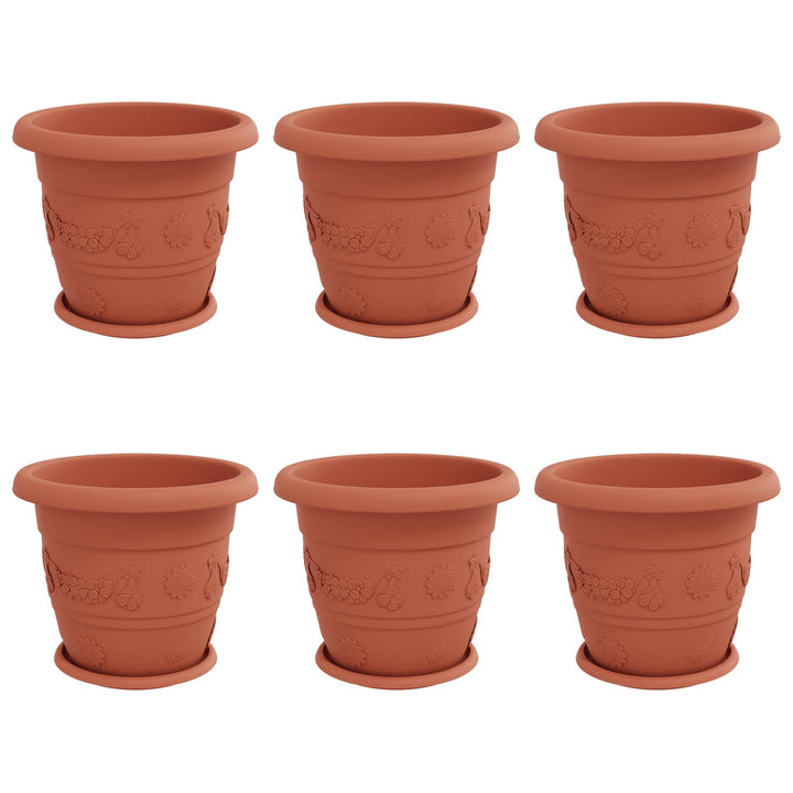 Plantepotter 6 pcs Mursten Rød Ø 34 x 28 cm Plastik