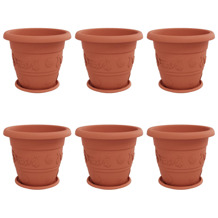 Plantepotter 6 pcs Mursten Rød Ø 39 x 32 cm Plastik