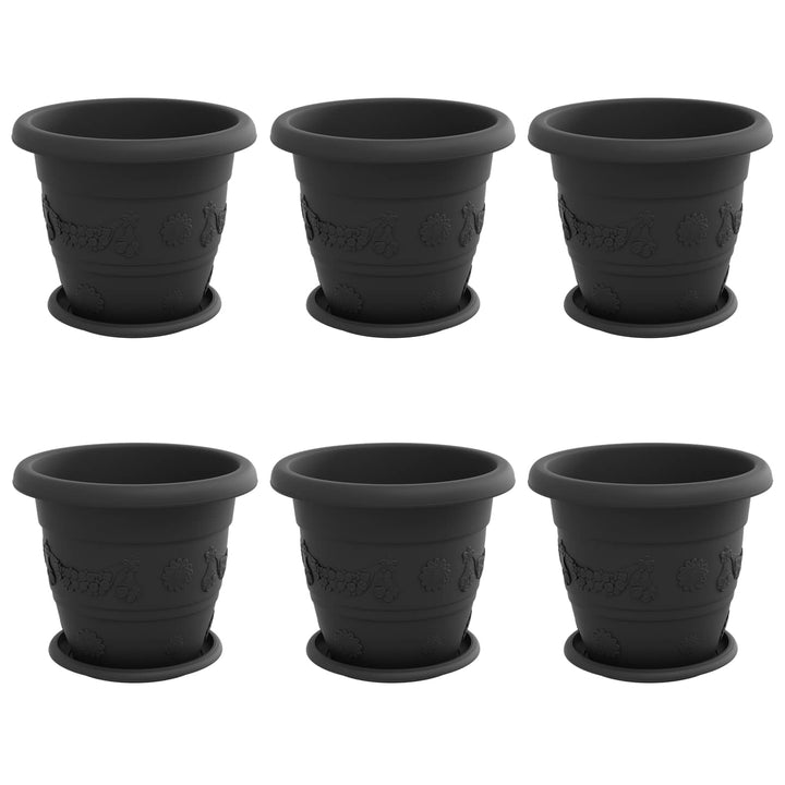 Plantepotter 6 pcs Sort Ø 26 x 21.5 cm Plastik