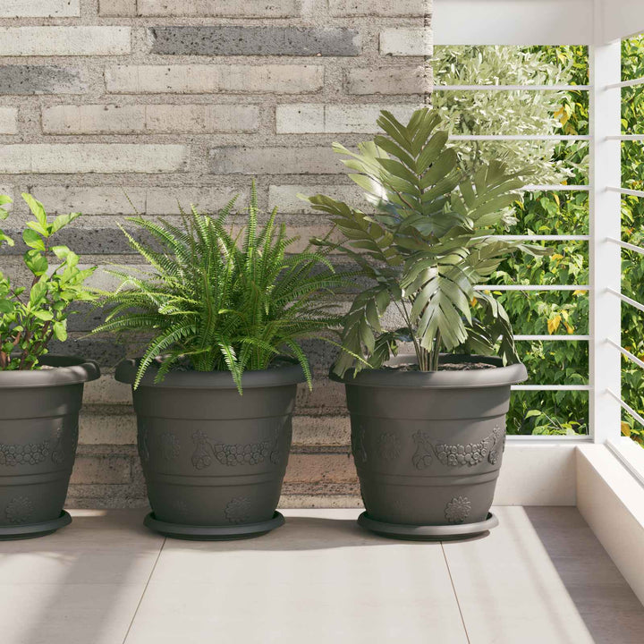 Plantepotter 6 pcs Sort Ø 30 x 25 cm Plastik