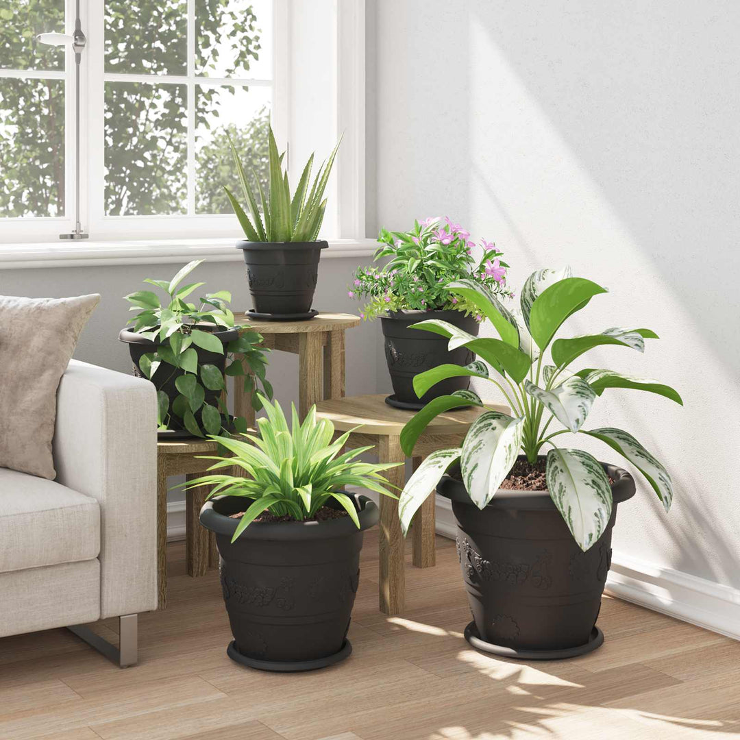 Plantepotter 6 pcs Sort Ø 34 x 28 cm Plastik