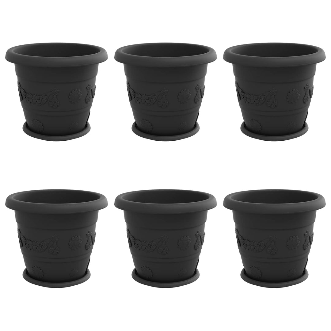 Plantepotter 6 pcs Sort Ø 34 x 28 cm Plastik