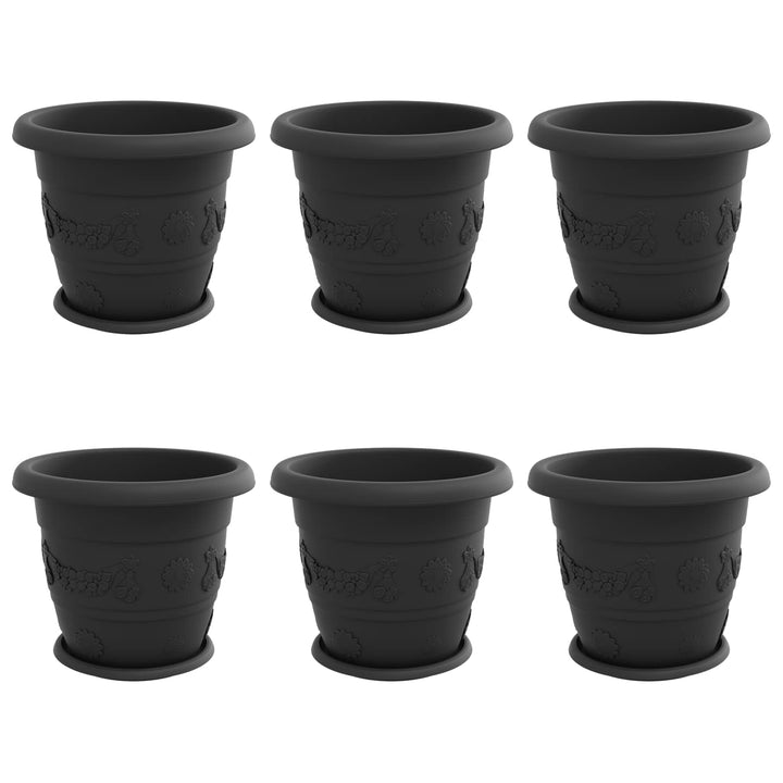 Plantepotter 6 pcs Sort Ø 34 x 28 cm Plastik