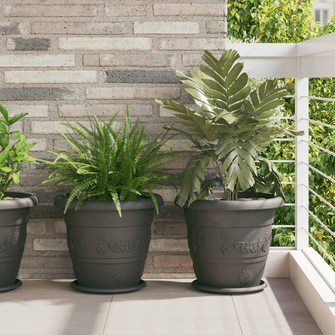 Plantepotter 6 pcs Sort Ø 39 x 32 cm Plastik