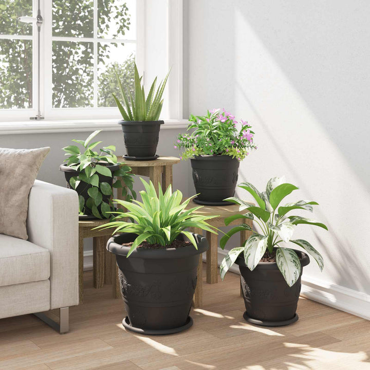 Plantepotter 6 pcs Sort Ø 39 x 32 cm Plastik