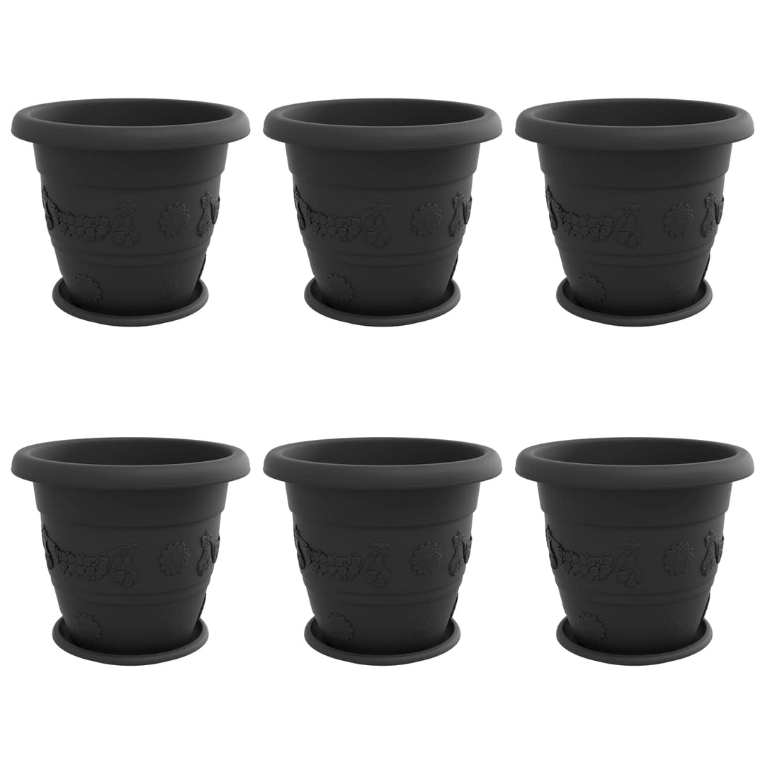 Plantepotter 6 pcs Sort Ø 39 x 32 cm Plastik
