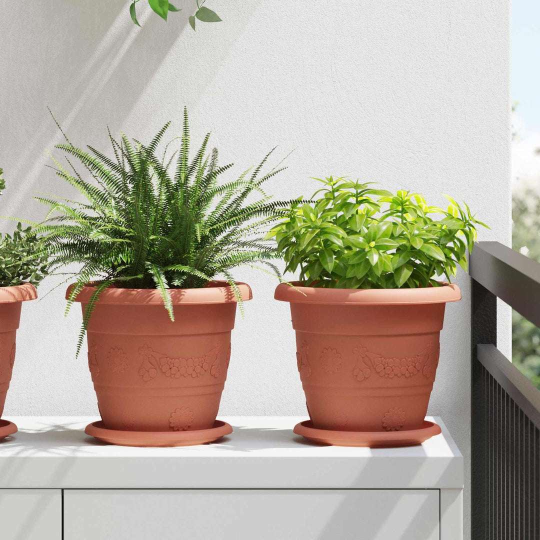 Plantepotter 24 pcs Mursten Rød Ø 22 x 18 cm Plastik