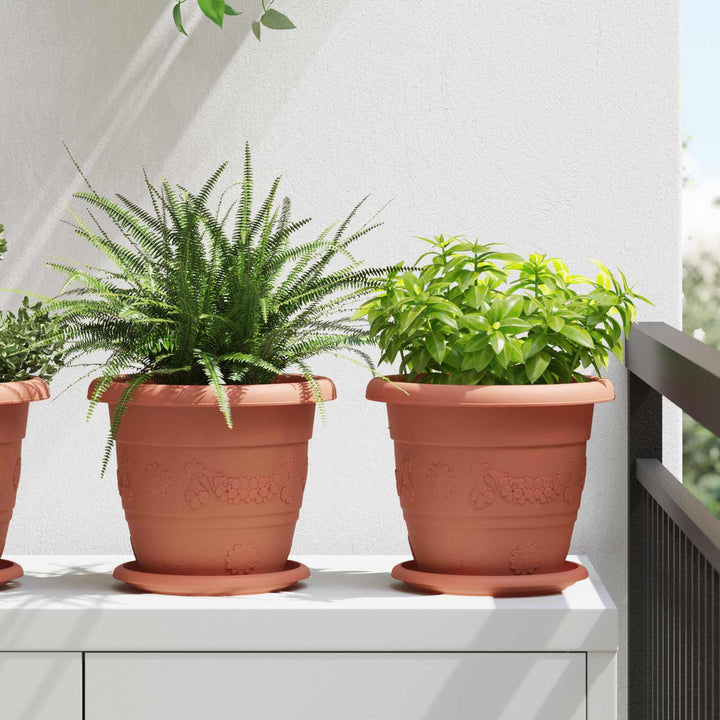 Plantepotter 24 pcs Mursten Rød Ø 22 x 18 cm Plastik