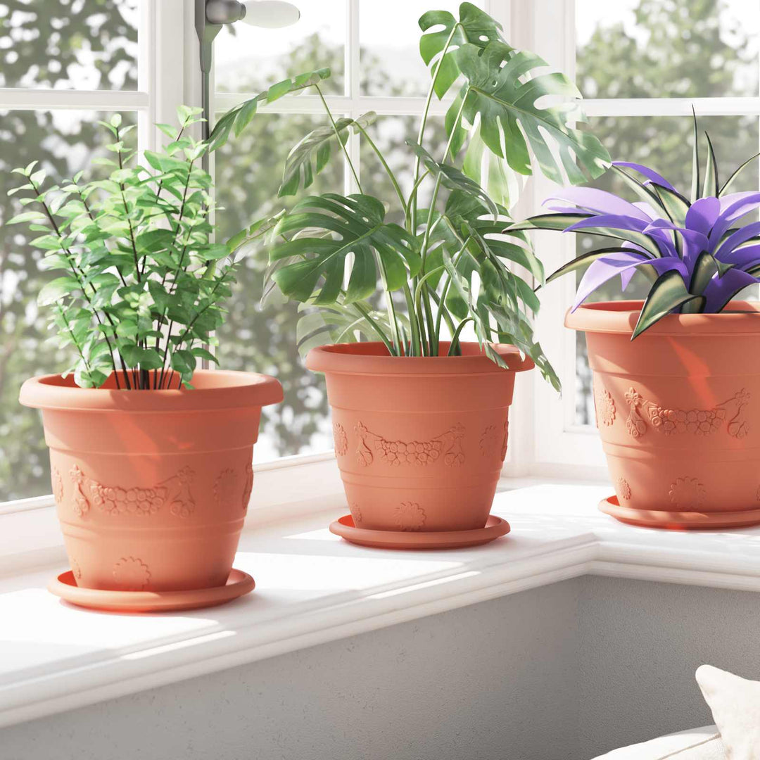 Plantepotter 24 pcs Mursten Rød Ø 22 x 18 cm Plastik