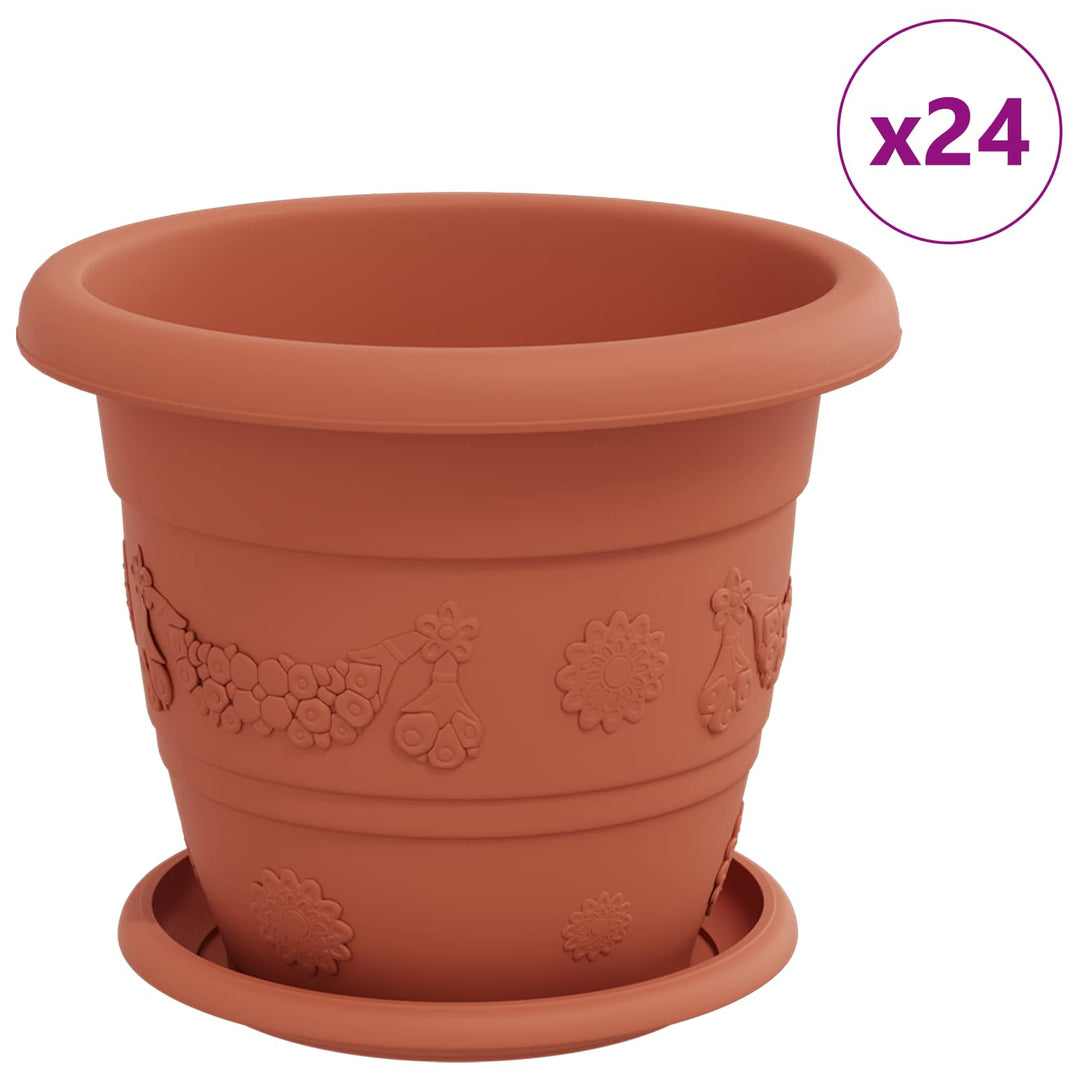Plantepotter 24 pcs Mursten Rød Ø 22 x 18 cm Plastik
